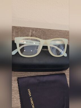 Linda Farrow Mint Green Square Optical Frames New